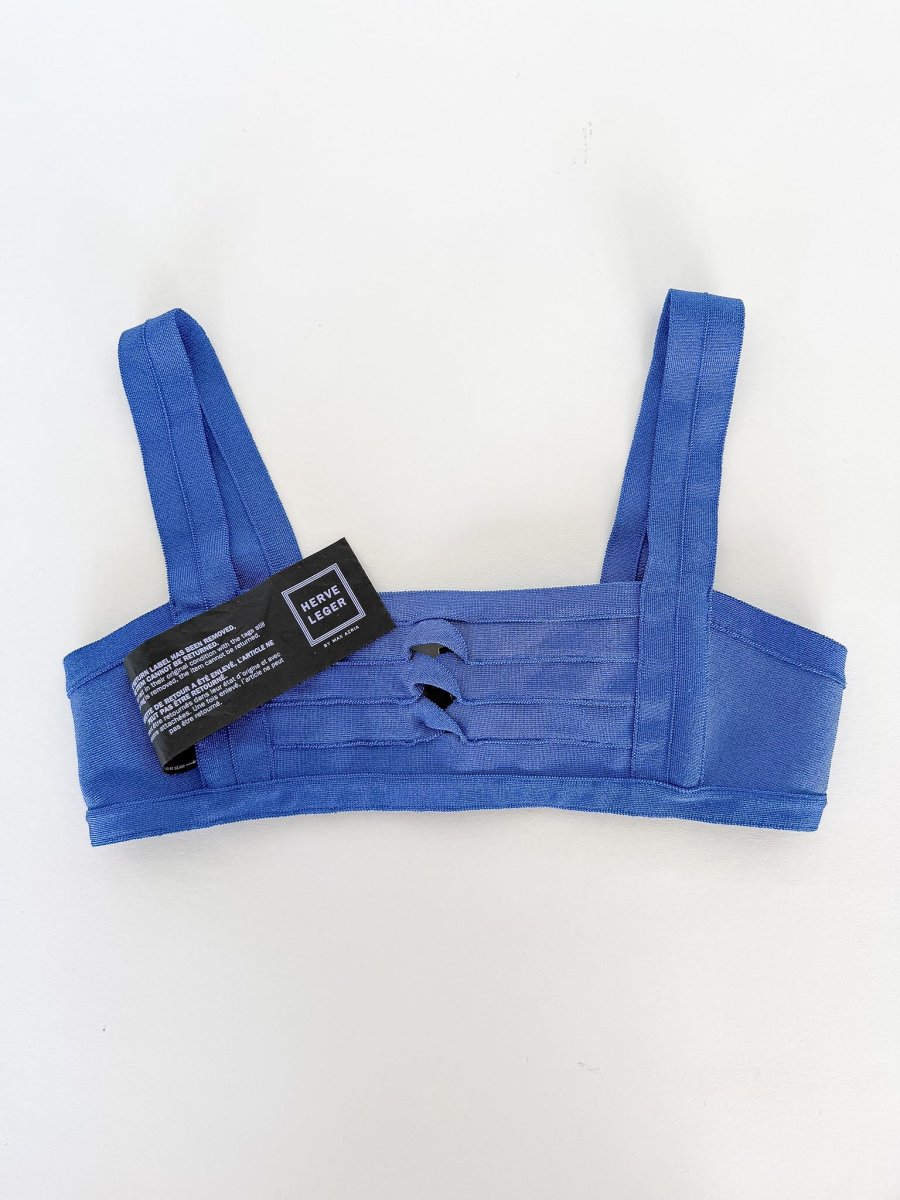 Herve Leger Milou Bikini Top Blue - Imagen 4