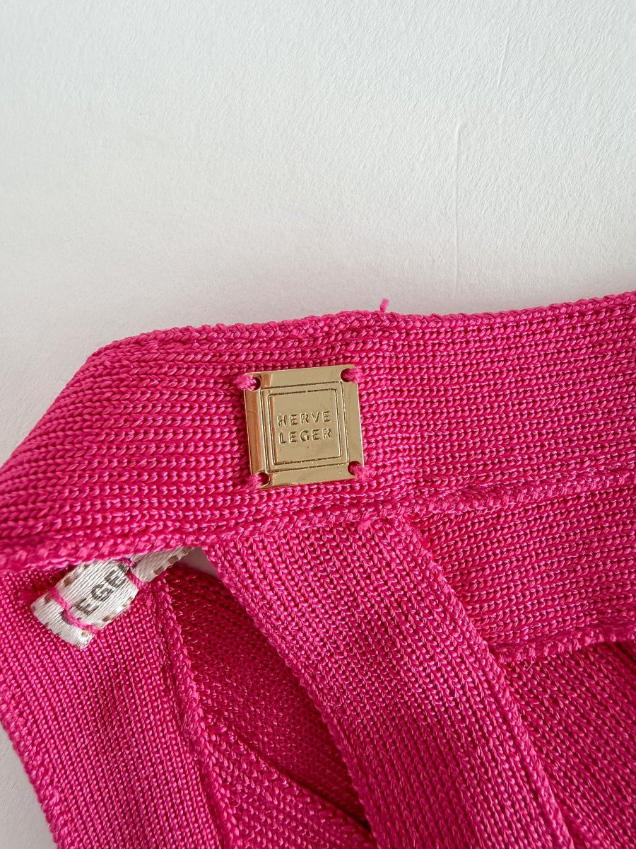 Herve Leger Pink Bandage Bikini Swimsuit - Imagen 4
