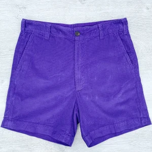 Drake's Purple Needle Cord Cotton Corduroy Chino Shorts