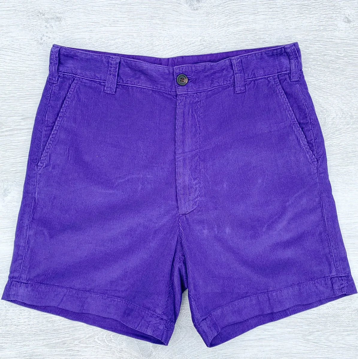 Drake's Purple Needle Cord Cotton Corduroy Chino Shorts
