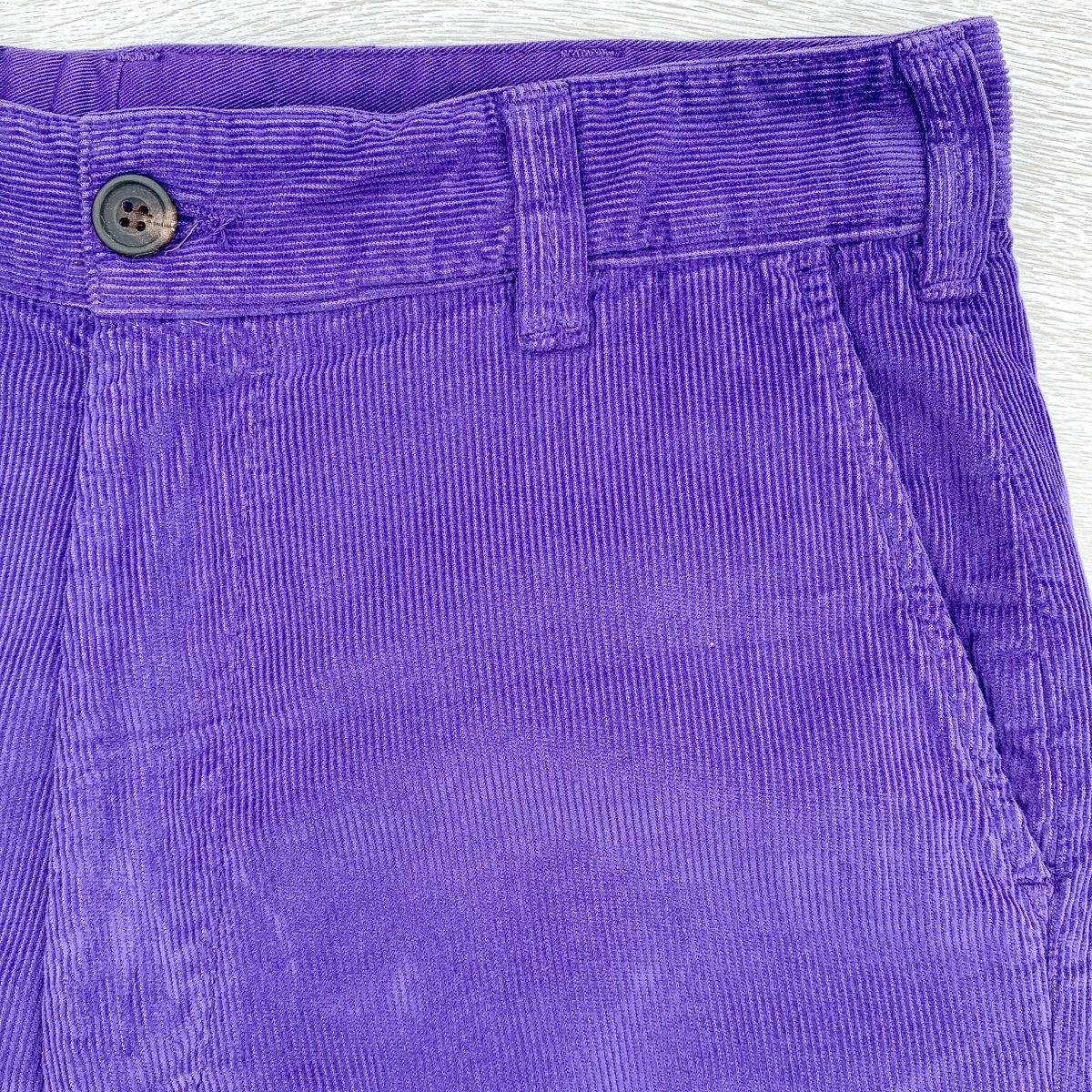 Drake's Purple Needle Cord Cotton Corduroy Chino Shorts - Imagen 4