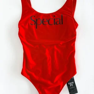More Joy Christopher Kane Red Special Swimsuit Low Back Cheeky
