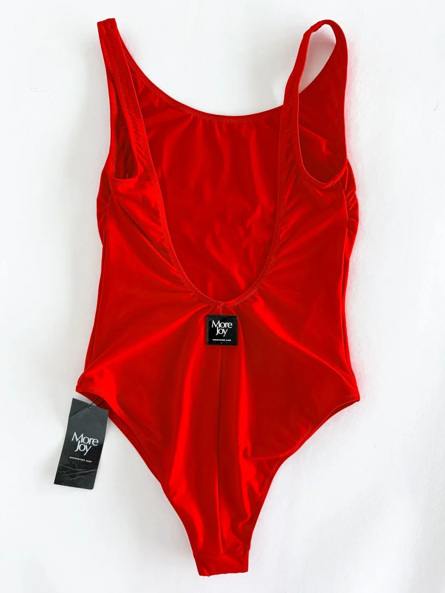 More Joy Christopher Kane Red Special Swimsuit Low Back Cheeky - Imagen 3