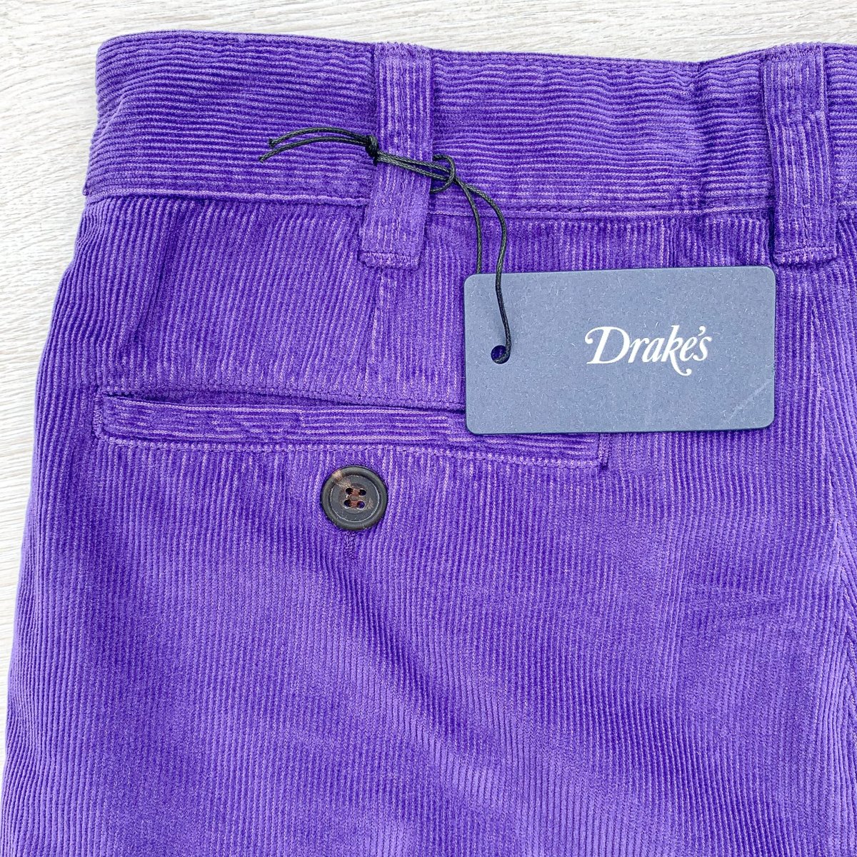 Drake's Purple Needle Cord Cotton Corduroy Chino Shorts - Imagen 7