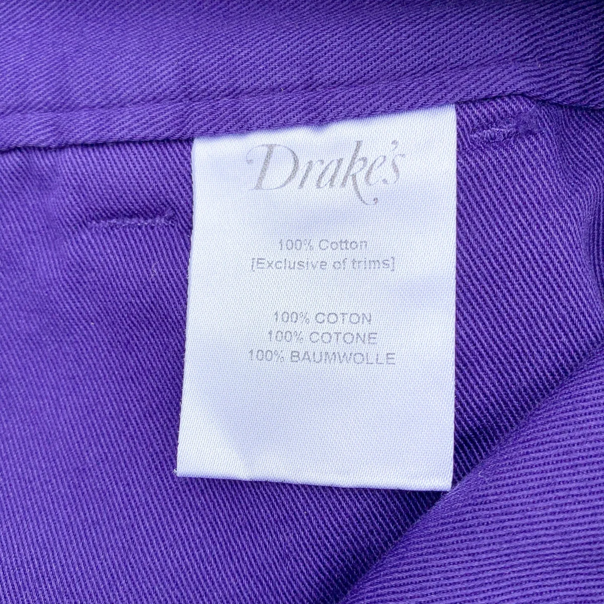 Drake's Purple Needle Cord Cotton Corduroy Chino Shorts - Imagen 8