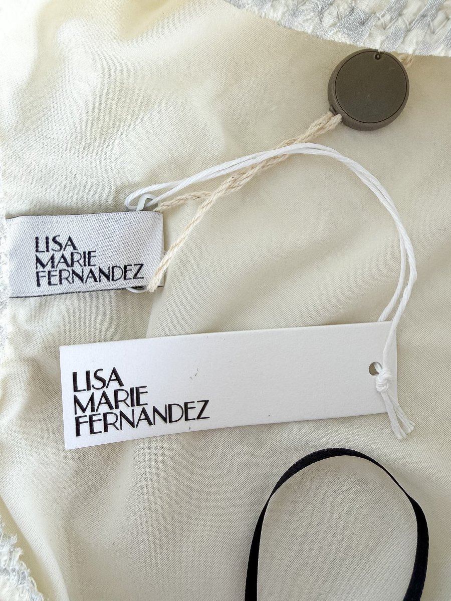 Lisa Marie Fernandez White Seersucker Crinkle Cut-Out Swimsuit - Imagen 4