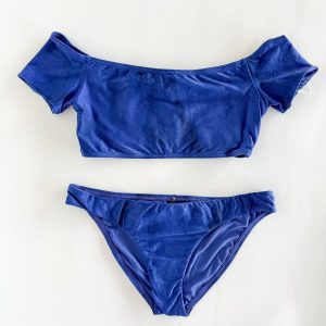 Vix Paula Hermanny Bikini Blue Crop Top Set