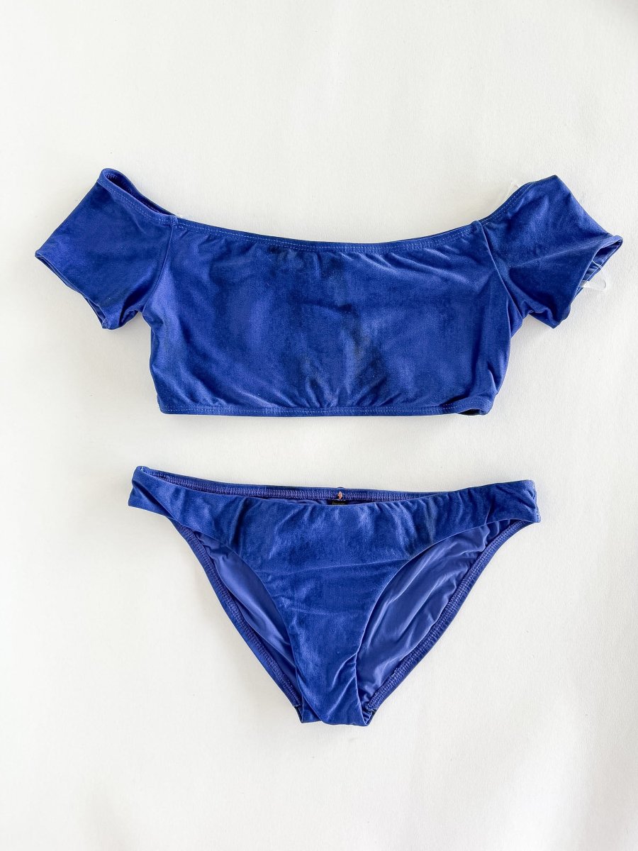 Vix Paula Hermanny Bikini Blue Crop Top Set
