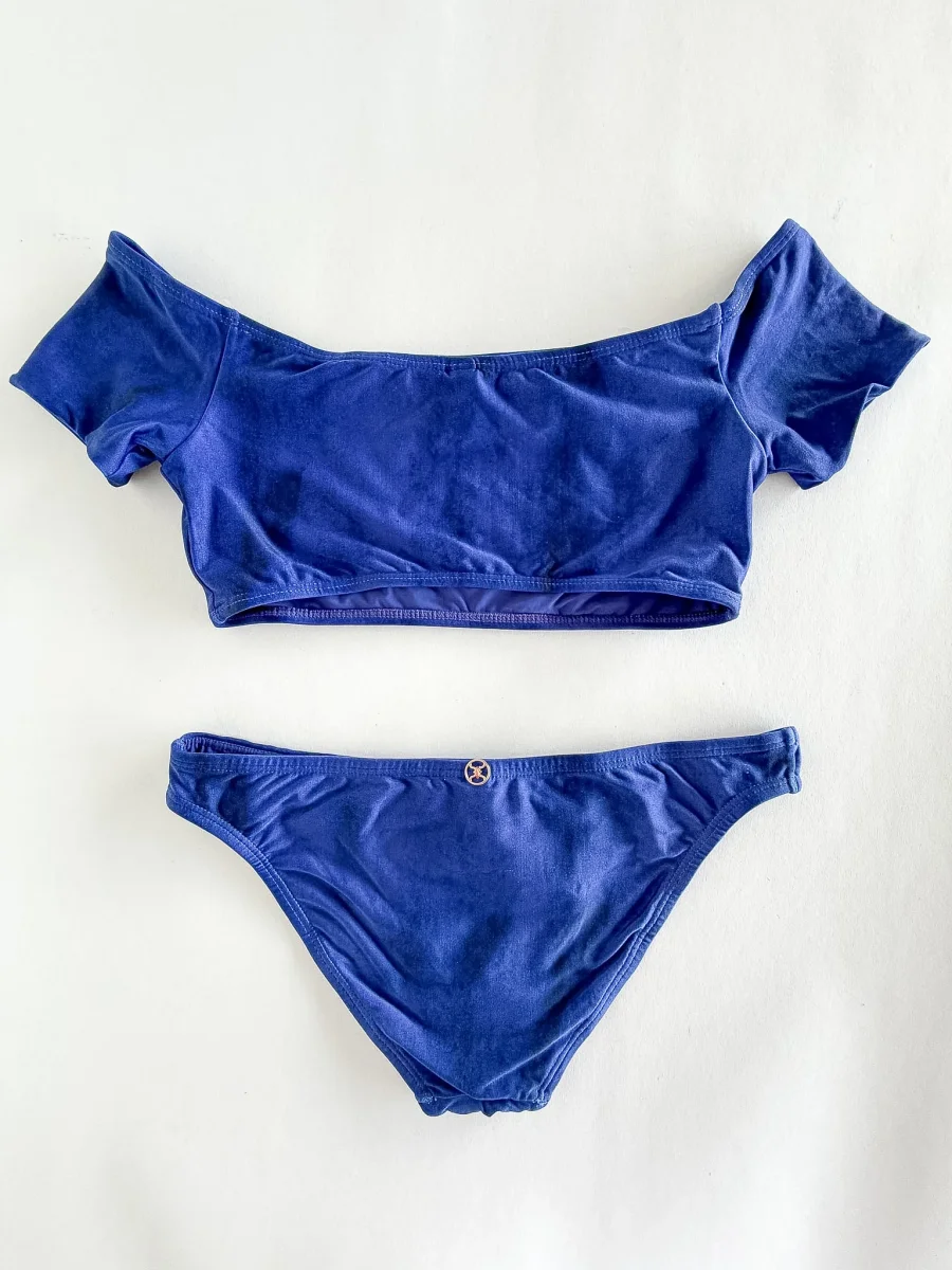 Vix Paula Hermanny Bikini Blue Crop Top Set - Imagen 6