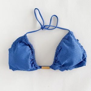 Vix Paula Hermanny Scales Ripple Tri Bikini Top In Blue
