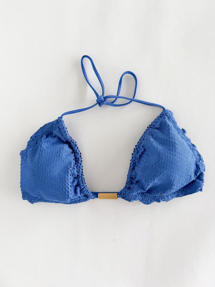 Vix Paula Hermanny Scales Ripple Tri Bikini Top In Blue - Imagen 2