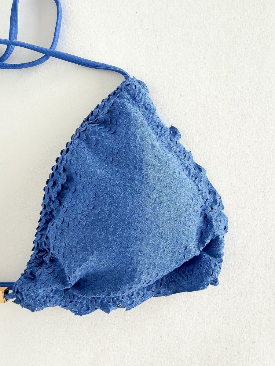 Vix Paula Hermanny Scales Ripple Tri Bikini Top In Blue - Imagen 3