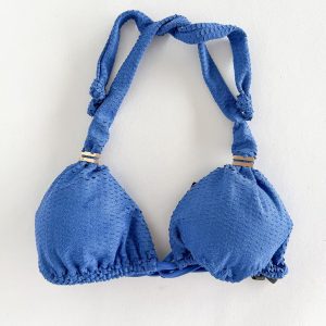 Vix Paula Hermanny Scales Ripple Bikini Top In Blue