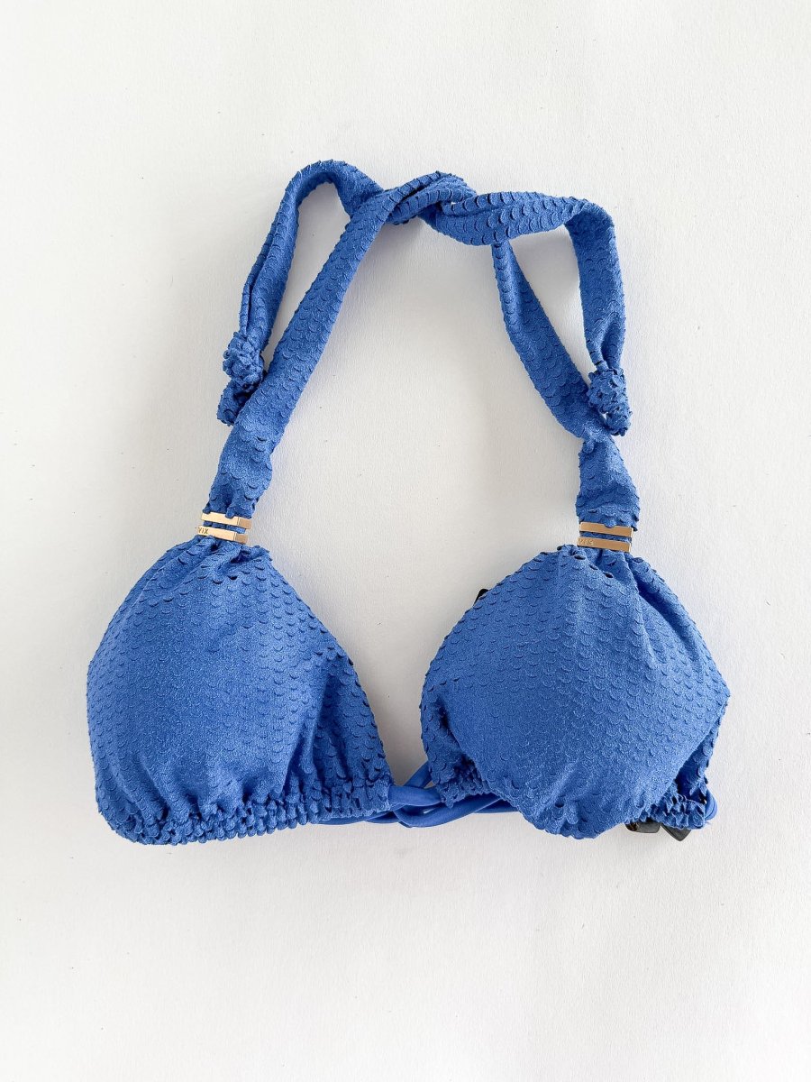 Vix Paula Hermanny Scales Ripple Bikini Top In Blue - Imagen 2