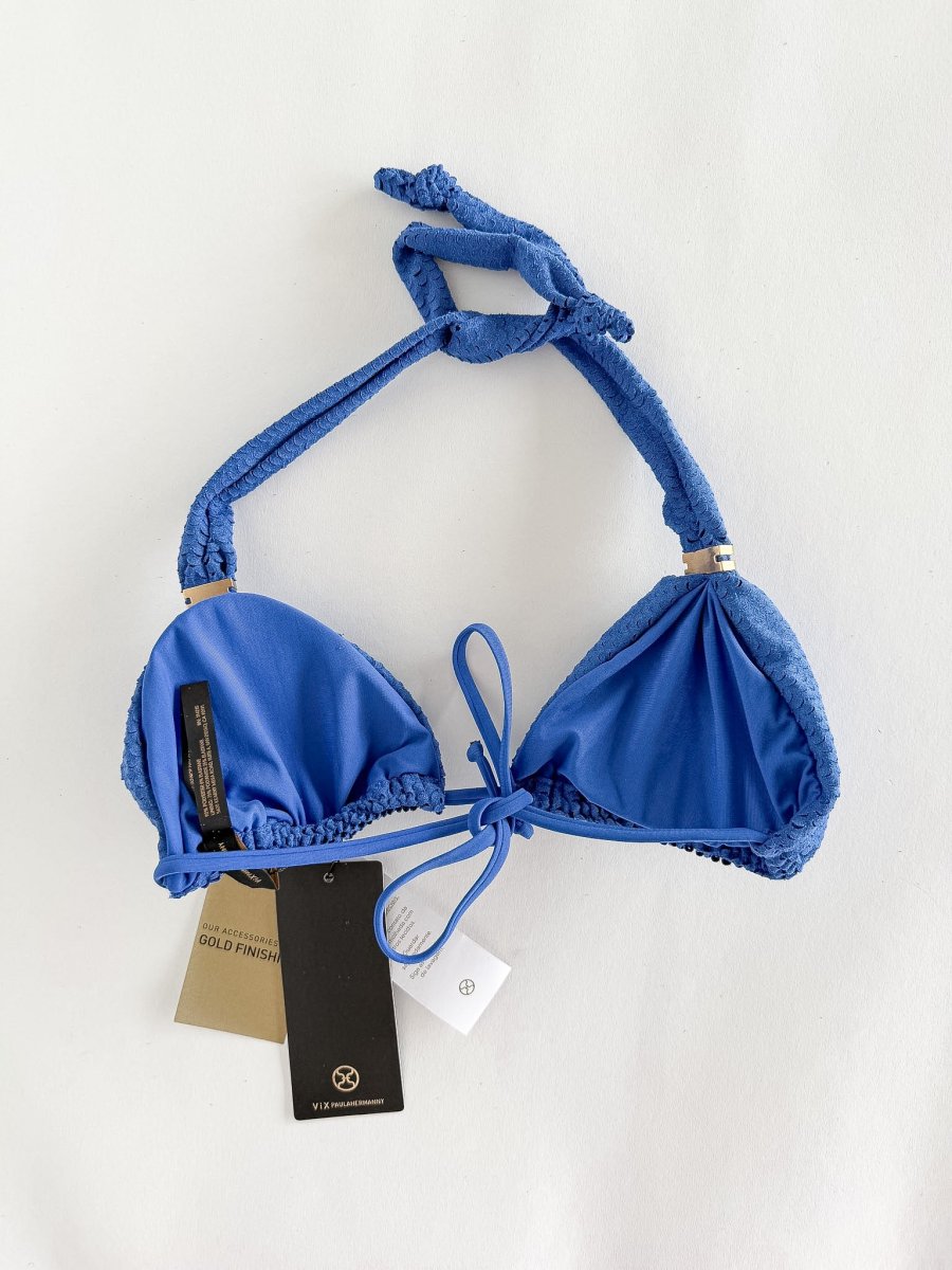 Vix Paula Hermanny Scales Ripple Bikini Top In Blue - Imagen 5