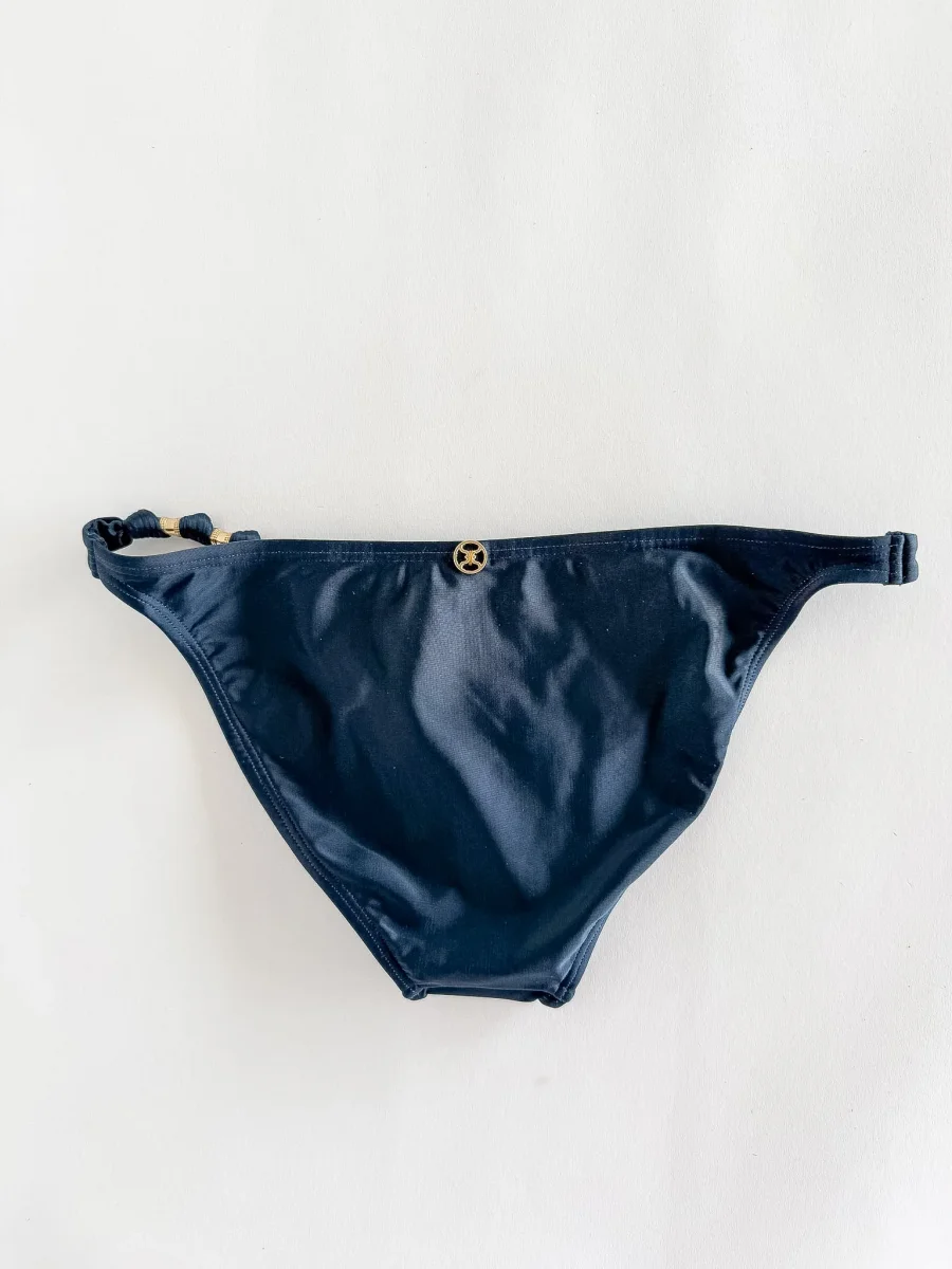 Vix Paula Hermanny Dark Blue Bikini Bottom Gold Hardware - Imagen 3