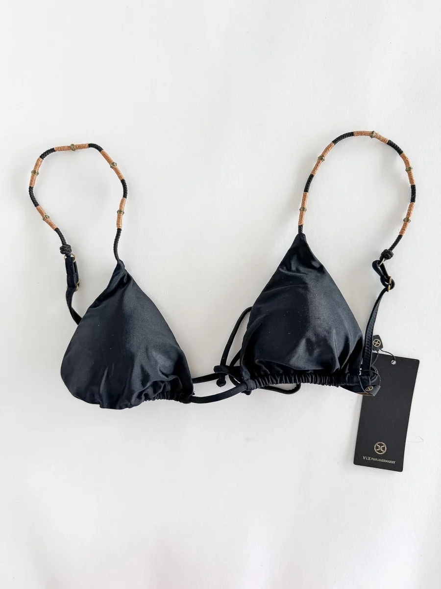 Vix Paula Hermanny Bikini Black Top Rope Detailing - Imagen 4