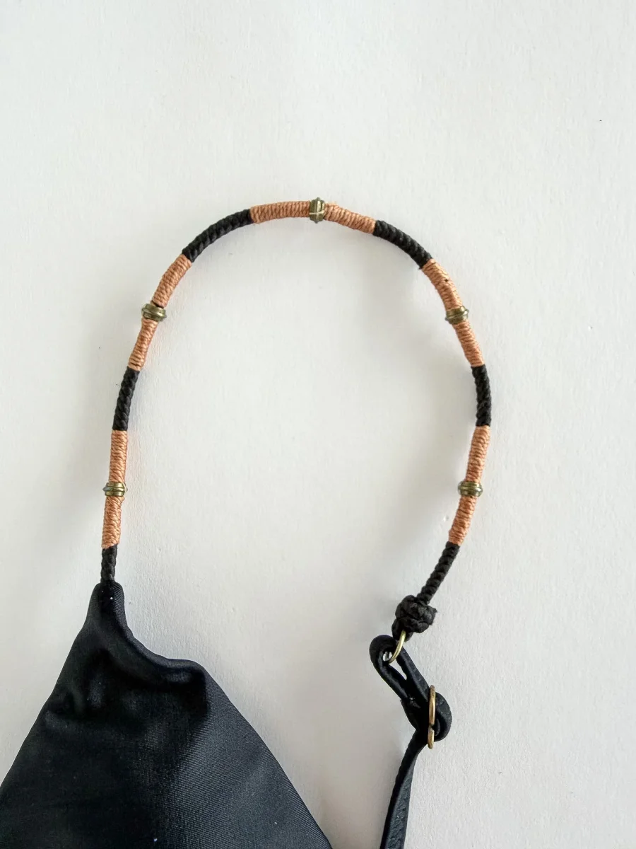 Vix Paula Hermanny Bikini Black Top Rope Detailing - Imagen 5