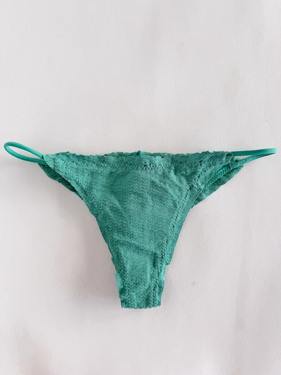 Vix Paula Hermanny Cheeky Scaled Green Bikini Bottom