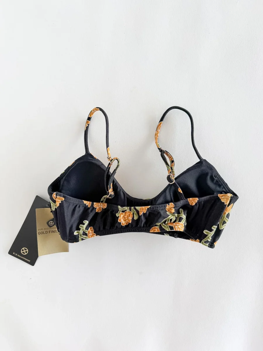 Vix Paula Hermanny Floral Black Bikini Top - Imagen 5