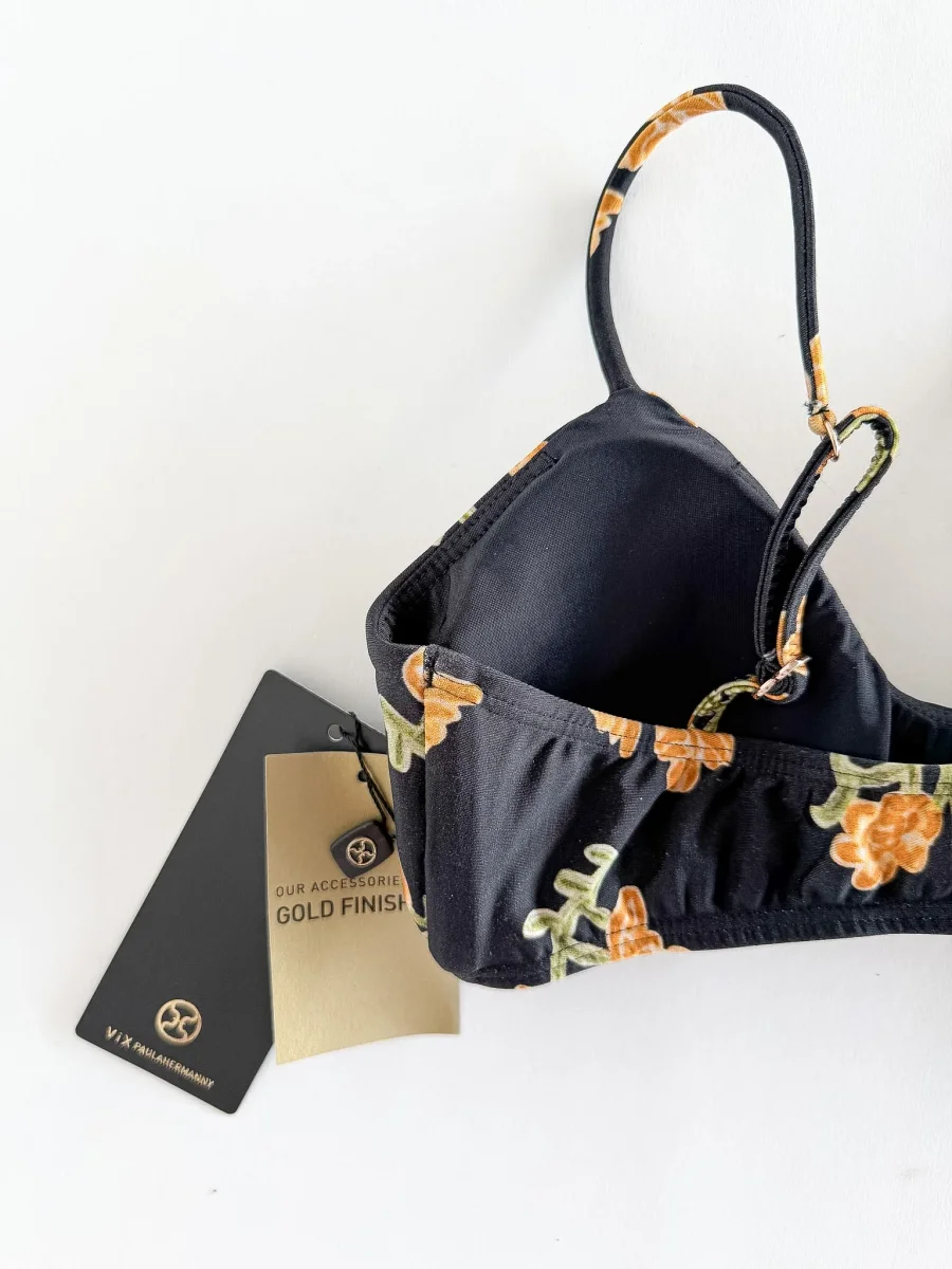 Vix Paula Hermanny Floral Black Bikini Top - Imagen 6