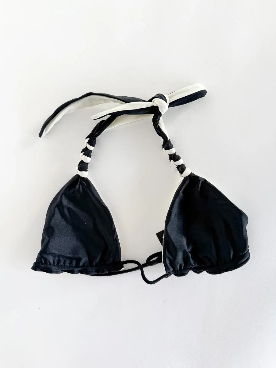 Vix Paula Hermanny Black White Revisable Bikini Top Twisted Halter - Imagen 2