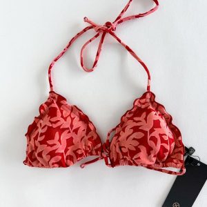 Vix Paula Hermanny Pink Floral Frill Bikini Top
