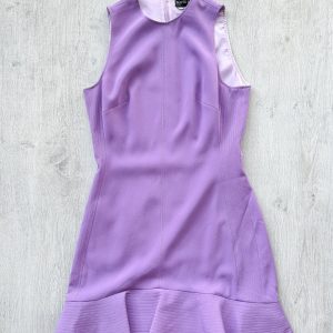 DAVID KOMA Purple Sleeveless Pleat Hem Dress