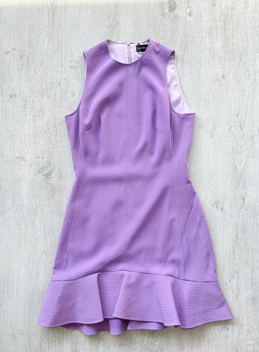 DAVID KOMA Purple Sleeveless Pleat Hem Dress - Imagen 2