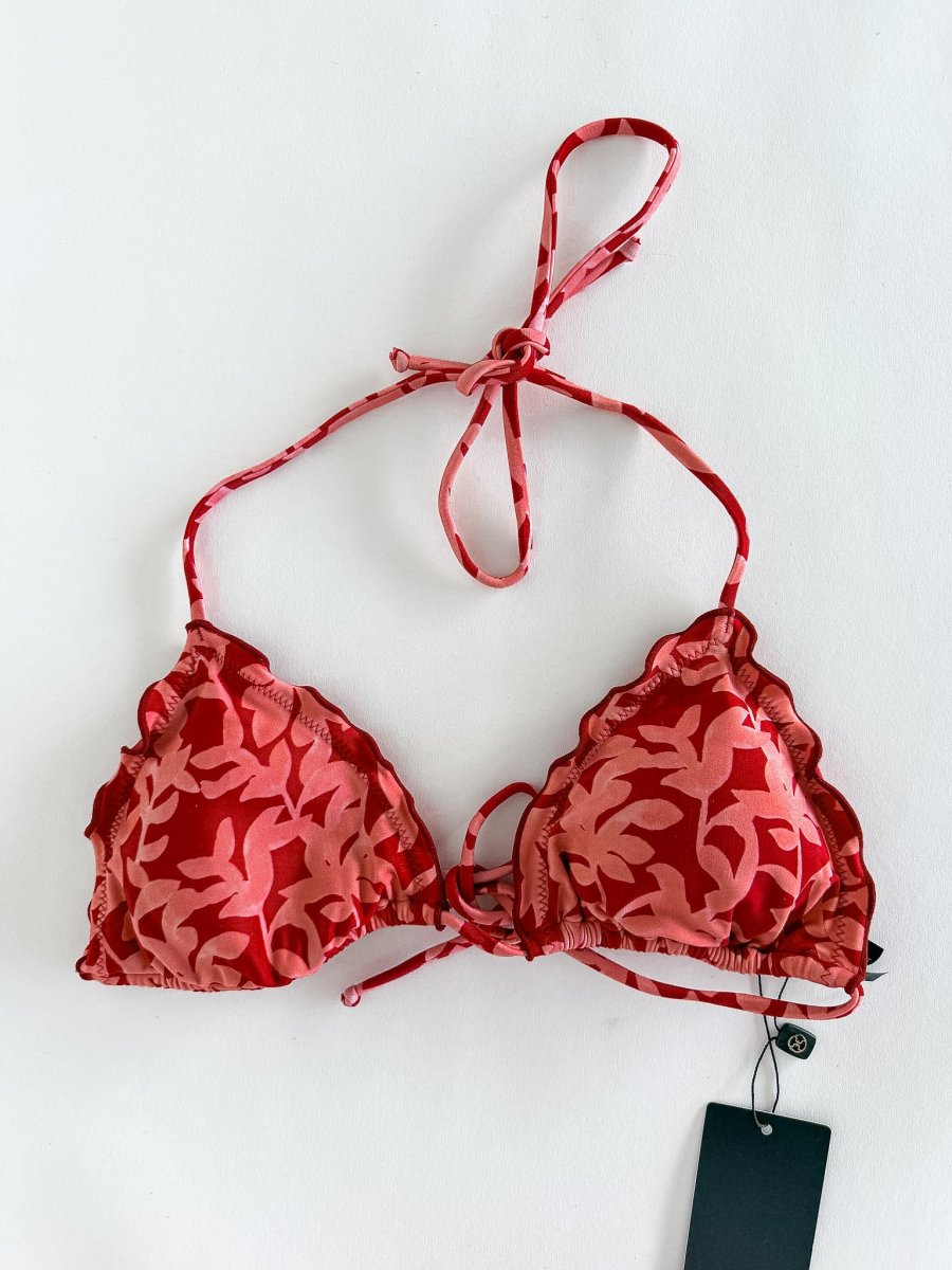 Vix Paula Hermanny Pink Floral Frill Bikini Top - Imagen 4