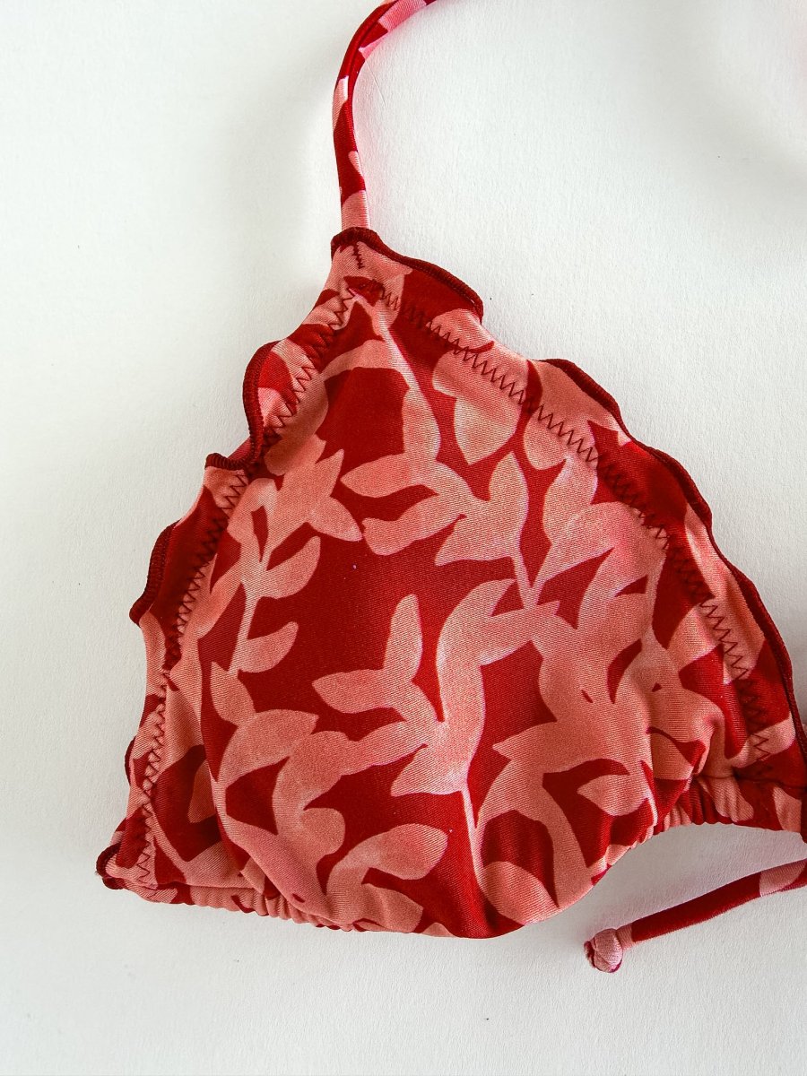 Vix Paula Hermanny Pink Floral Frill Bikini Top - Imagen 5