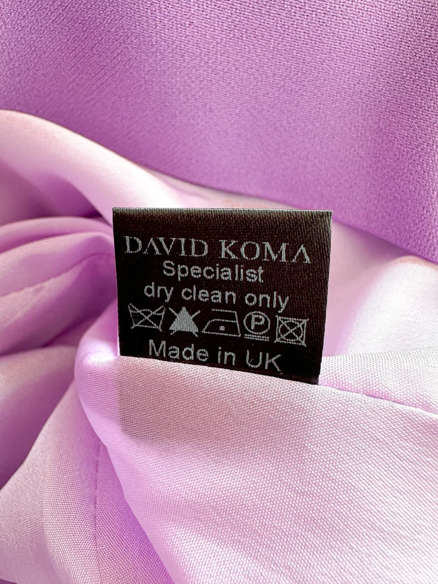 DAVID KOMA Purple Sleeveless Pleat Hem Dress - Imagen 9