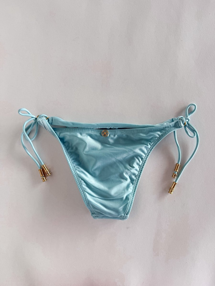 Vix Paula Hermanny Sky Blue Bikini Bottom Gold Hardware Tie Sides - Imagen 5