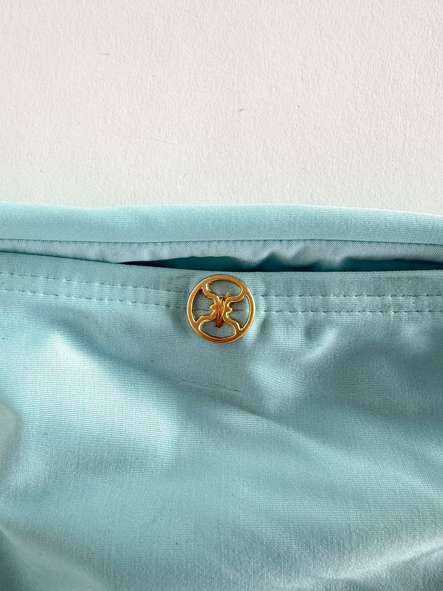 Vix Paula Hermanny Sky Blue Bikini Bottom Gold Hardware Tie Sides - Imagen 6