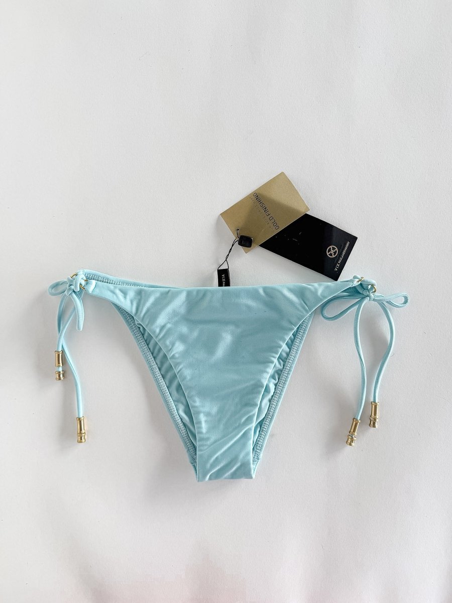 Vix Paula Hermanny Sky Blue Bikini Bottom Gold Hardware Tie Sides - Imagen 7