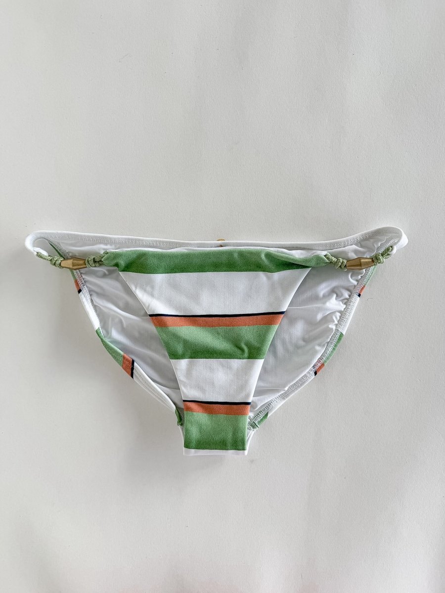 Vix Paula Hermanny Striped Bikini Bottom Green White