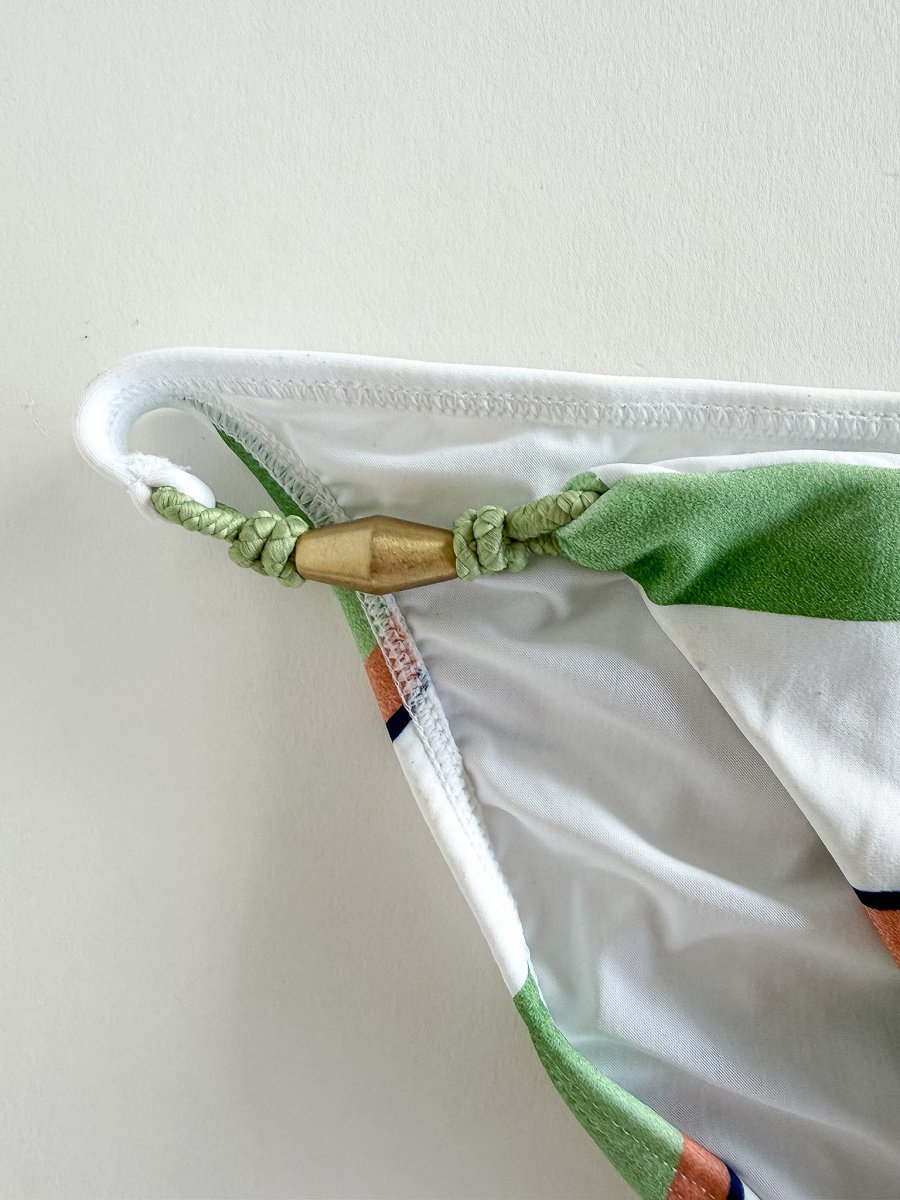 Vix Paula Hermanny Striped Bikini Bottom Green White - Imagen 4