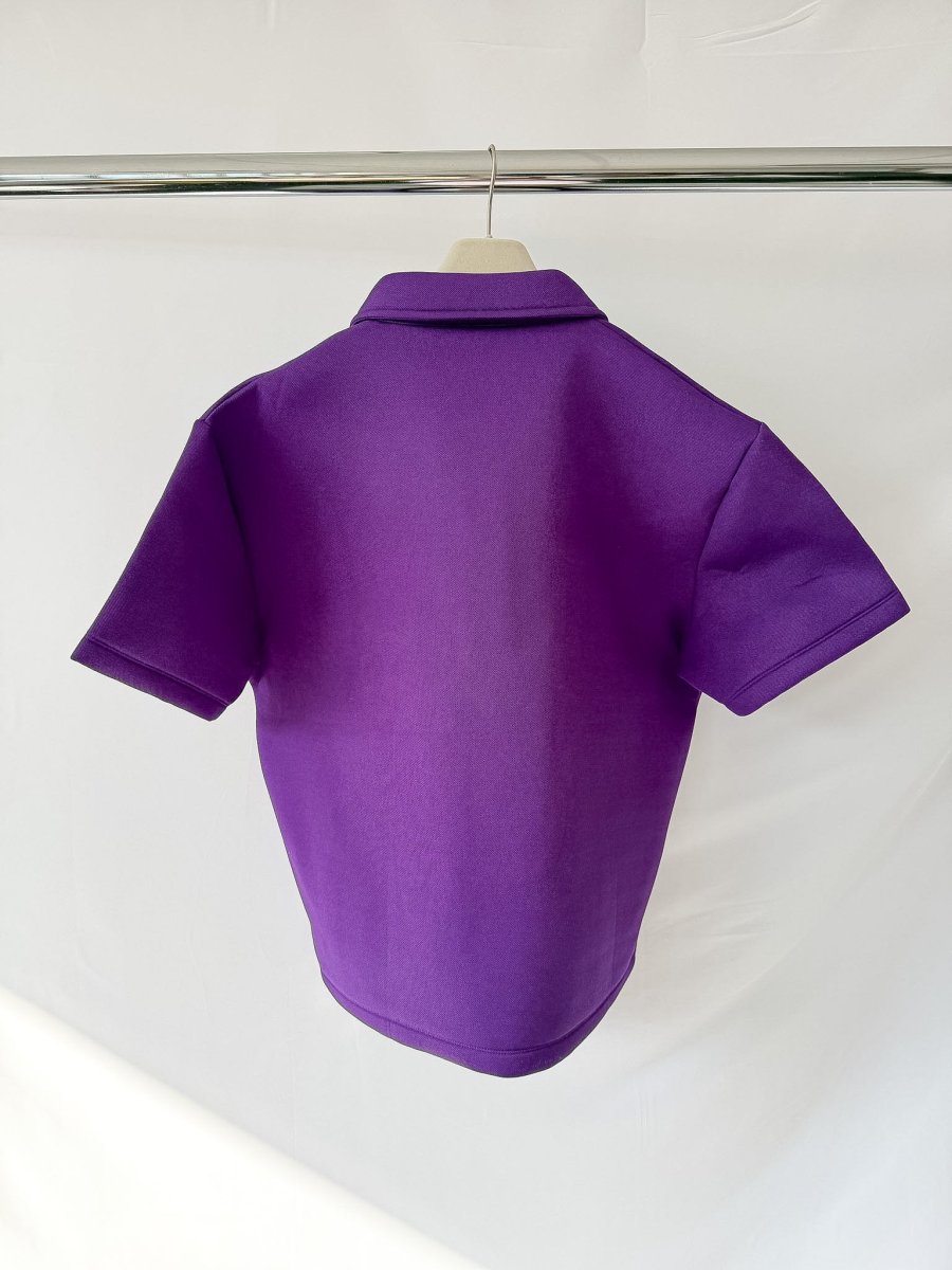 Nina Ricci Purple Embroidered Boxy Polo Shirt - Imagen 3