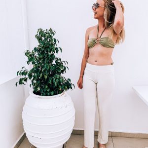 Pain De Sucre Ecru Soft Touch Stretch Waist Trousers in Brody