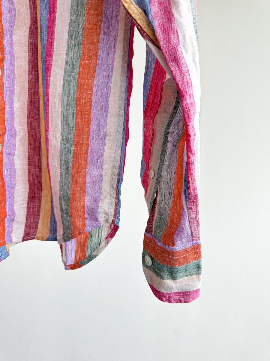 Drake's Linen Pastel Striped Shirt - Imagen 8