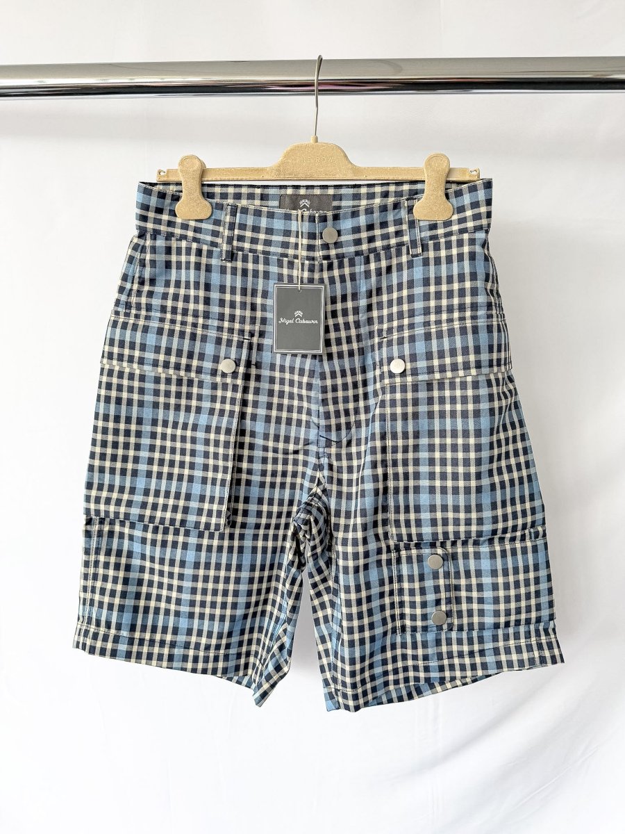 Nigel Cabourn Blue Check P-4 Shorts