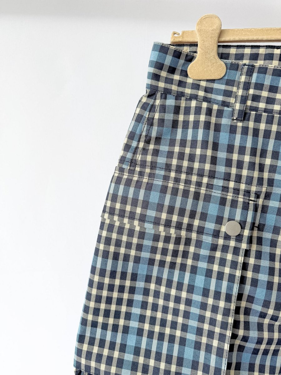 Nigel Cabourn Blue Check P-4 Shorts - Imagen 4