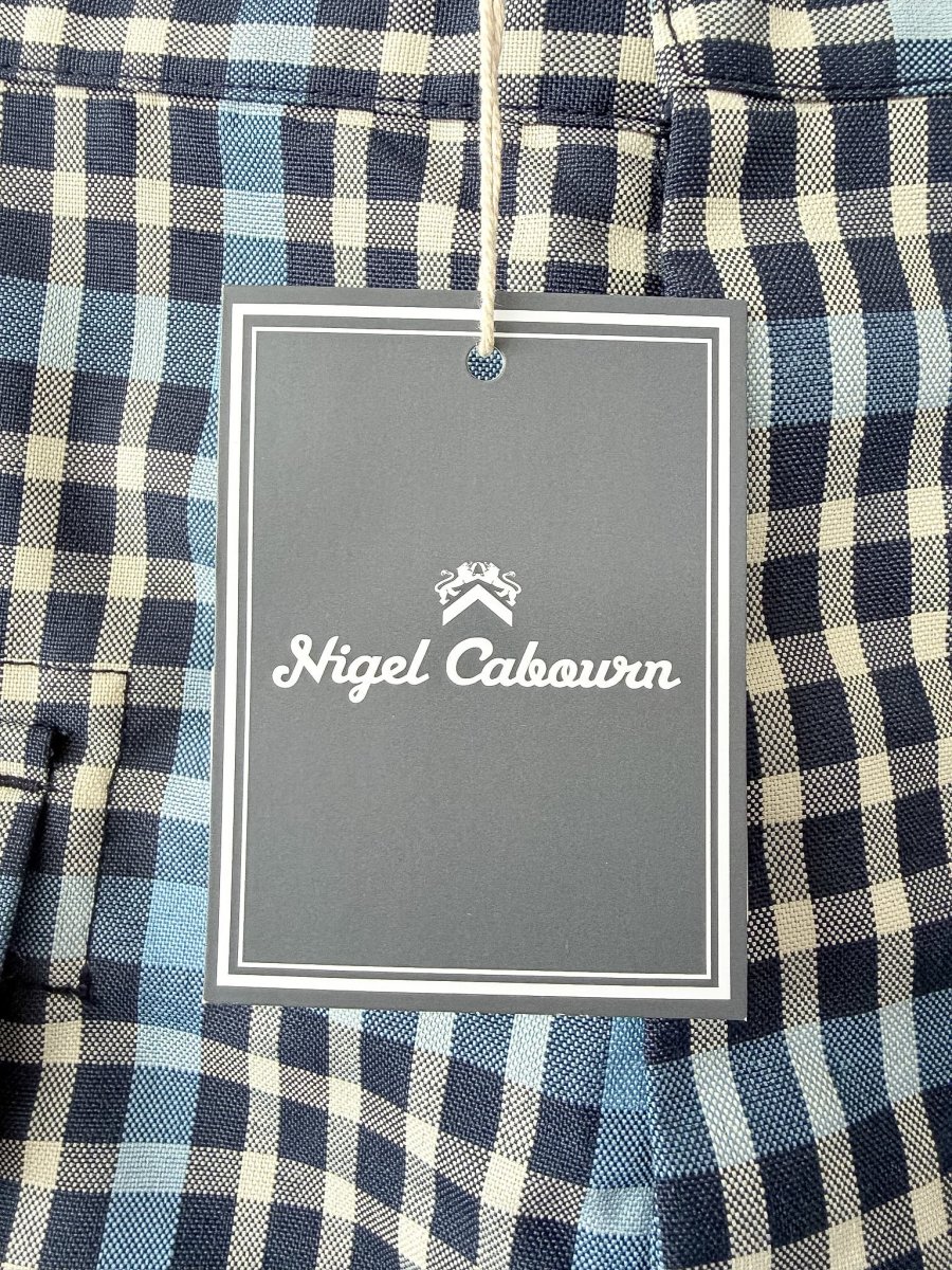 Nigel Cabourn Blue Check P-4 Shorts - Imagen 5