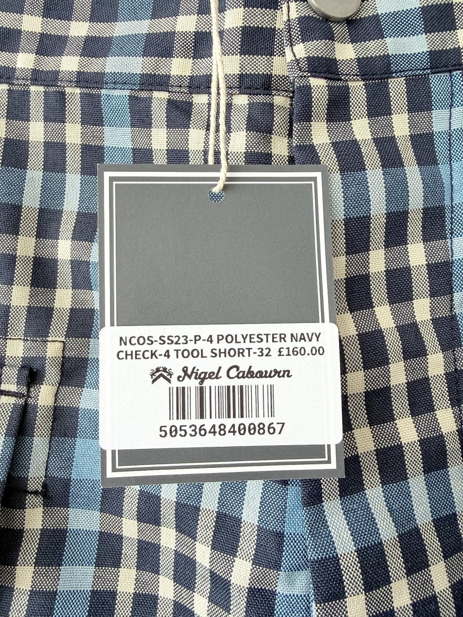 Nigel Cabourn Blue Check P-4 Shorts - Imagen 6