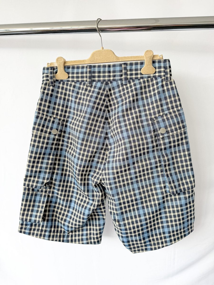 Nigel Cabourn Blue Check P-4 Shorts - Imagen 3