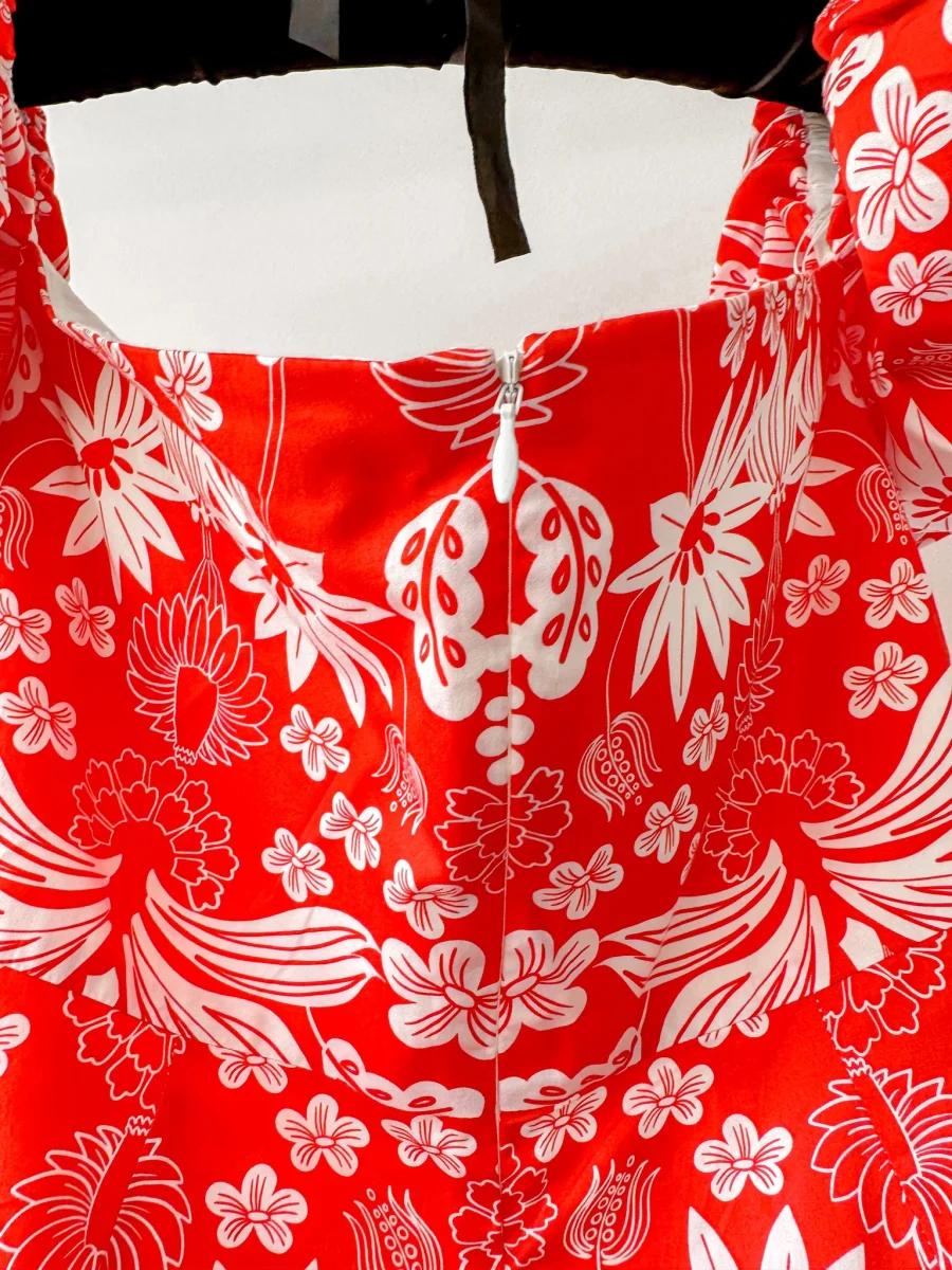 Borgo De Nor Ziggy Red Floral Off Shoulder Hemera Mini Dress - Imagen 8