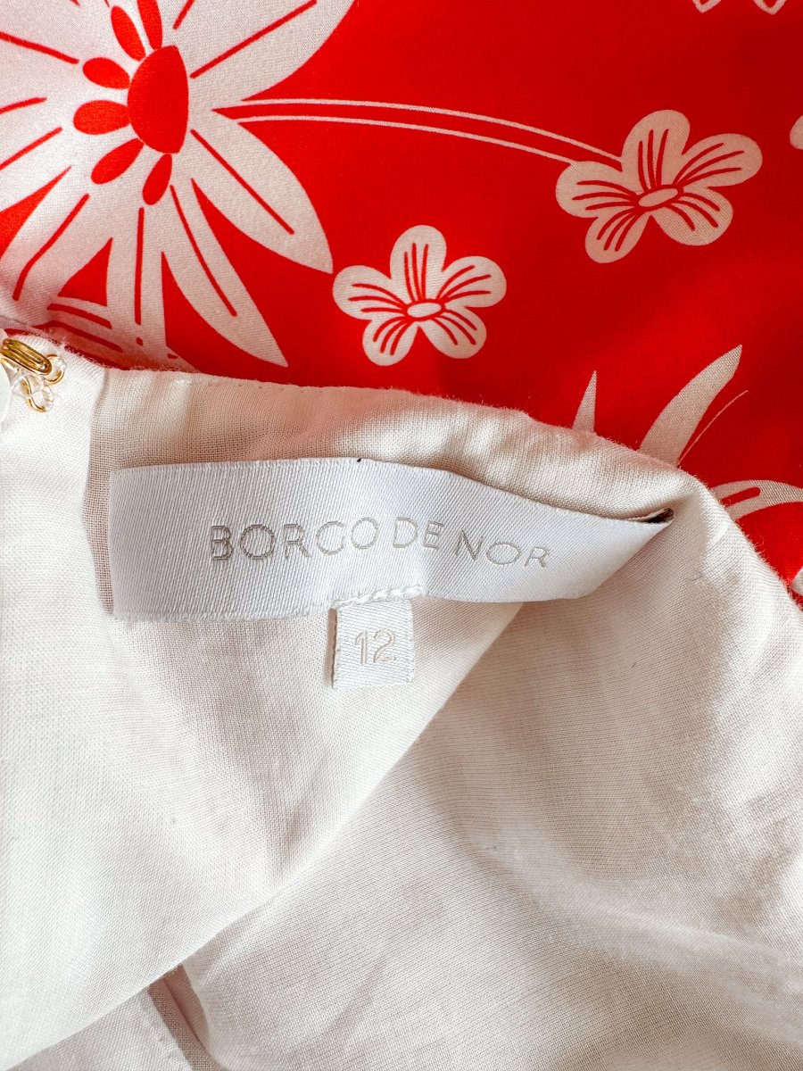Borgo De Nor Ziggy Red Floral Off Shoulder Hemera Mini Dress - Imagen 6