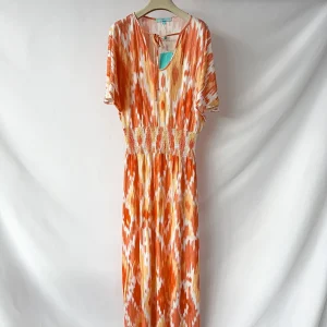 Melissa Odabash Ikat Orange Kaftan Maxi Dress