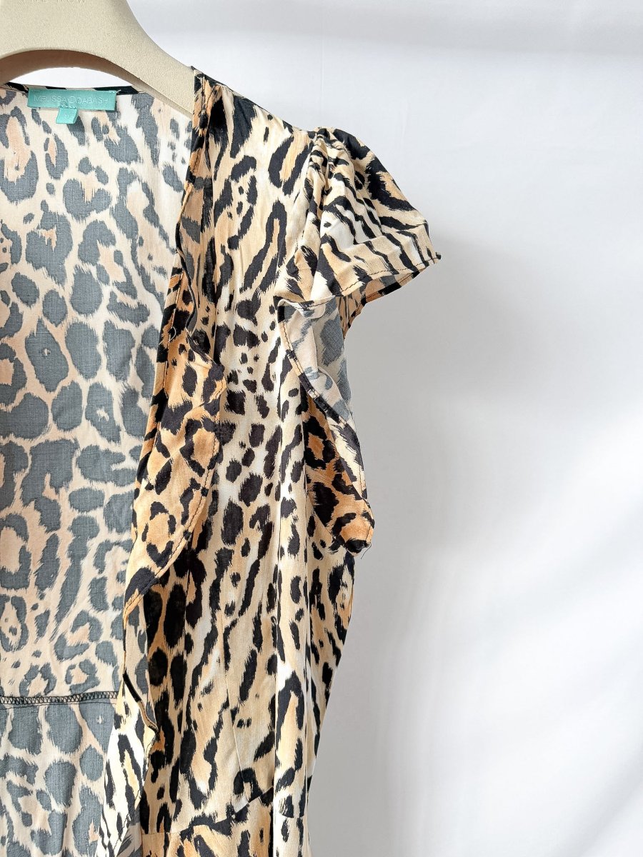 Melissa Odabash Brianna Leopard Print Kaftan Beach Cover-Up Open Robe - Imagen 5
