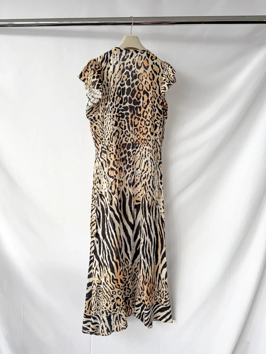 Melissa Odabash Brianna Leopard Print Kaftan Beach Cover-Up Open Robe - Imagen 4